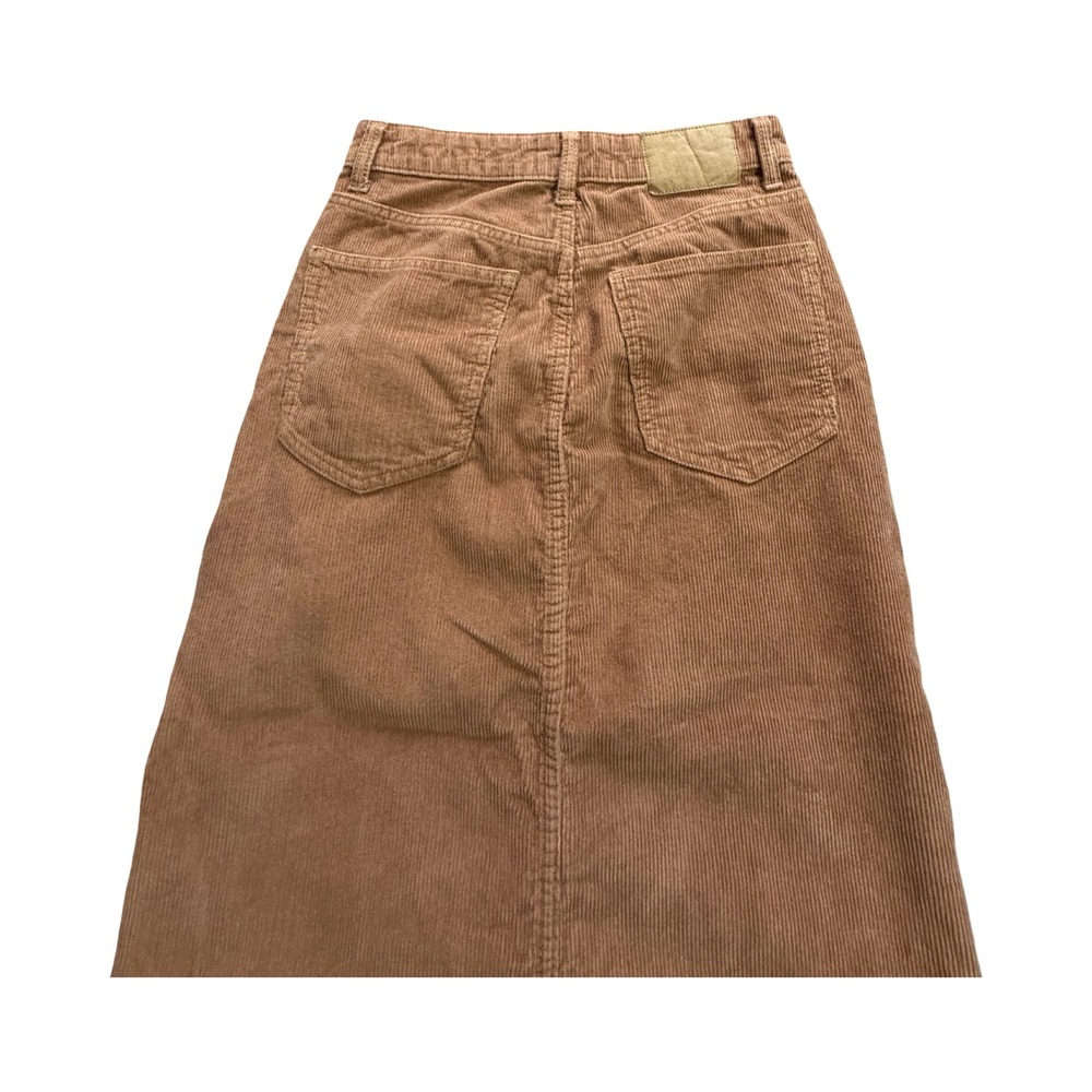 Cotton On Maxi Skirt Womens 2 Brown Corduroy High Waist Long Workwear - Picture 11 of 12
